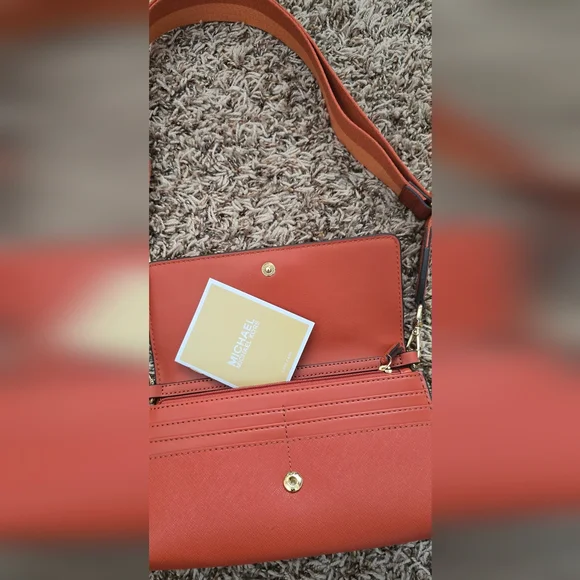 Michael Kors Jet Set Deep Orange Crossbody/Clutch/Waist Bag, Leather - Picture 6 of 6